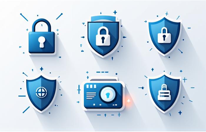 Icônes de cadenas et de boucliers, représentant la sécurité des informations numériques.